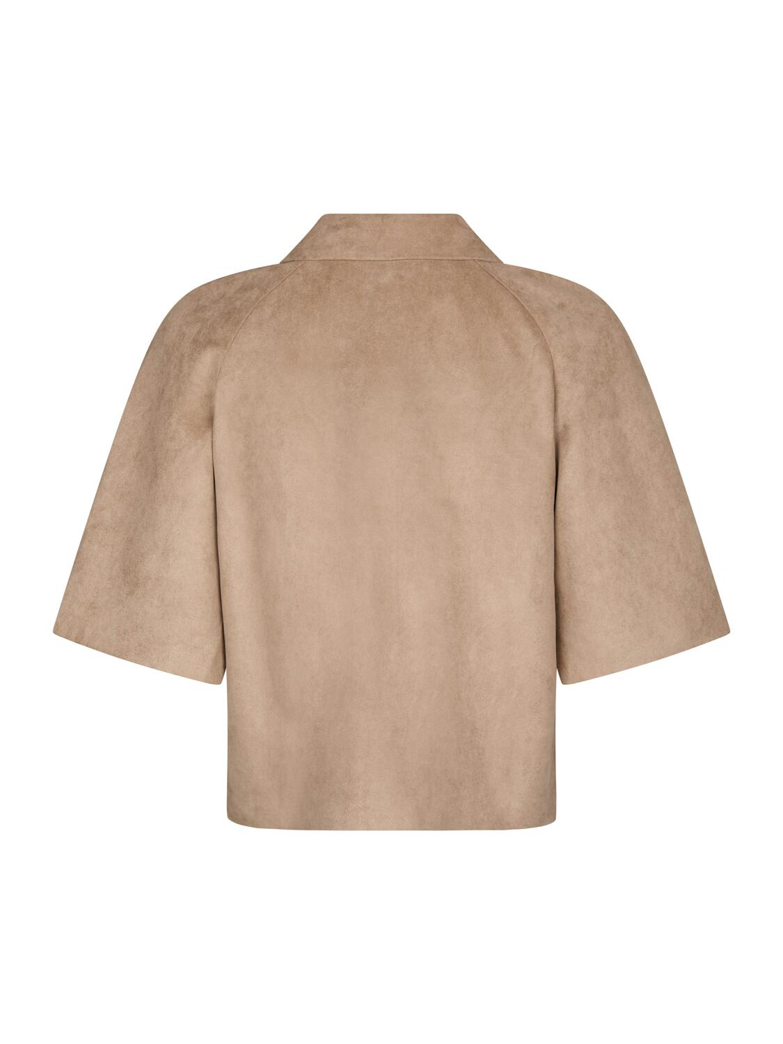 Editta Faux Suede kortærmet skjorte - sand